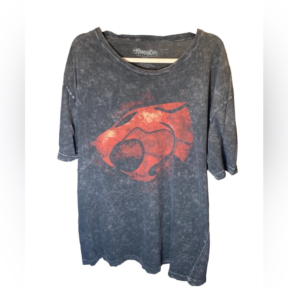 Thundercats Mens Shirt Size 2X Large Marbled Gray Cotton Blend Graphic Tee